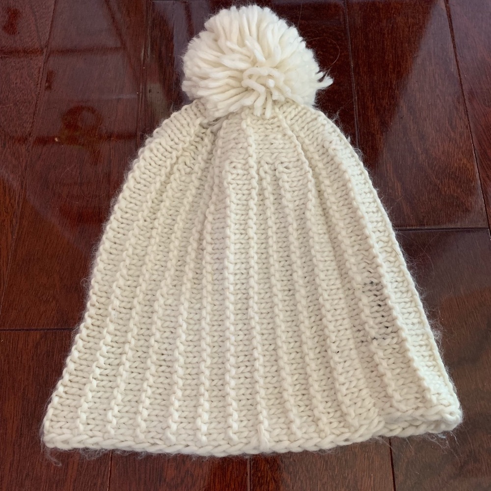 Zara cream beanie with pom